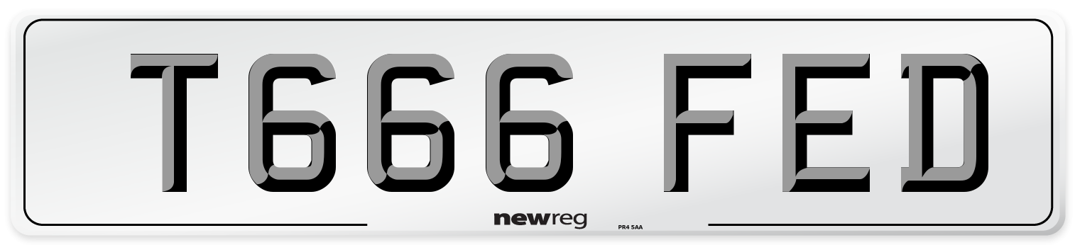 T666 FED Number Plate from New Reg